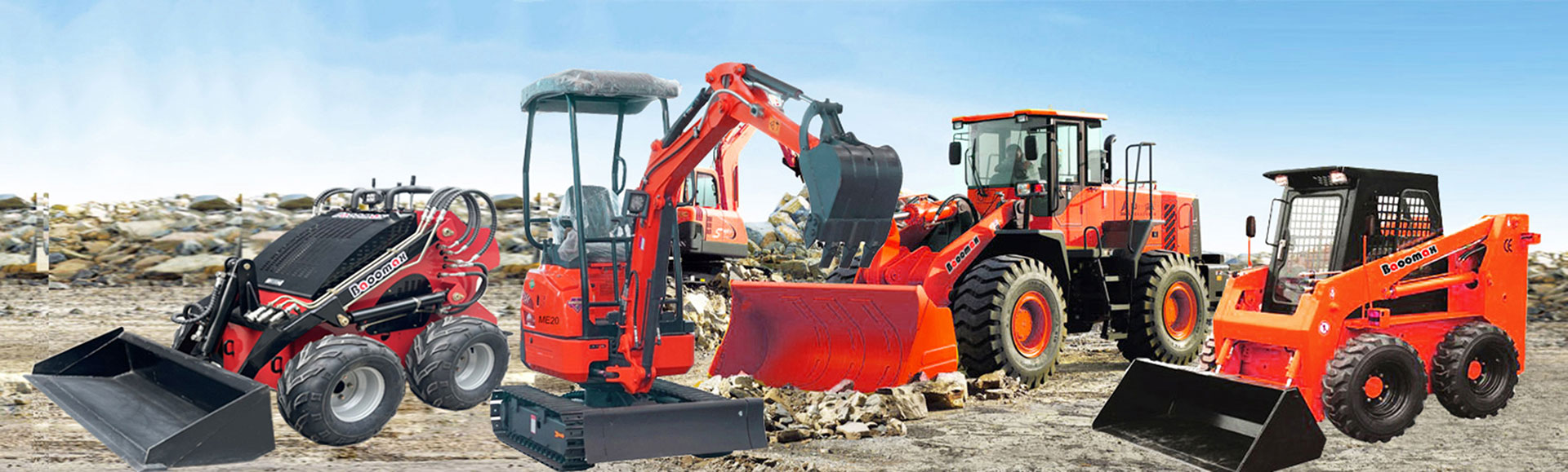 skid steer loaders wheel loaders excavators banner